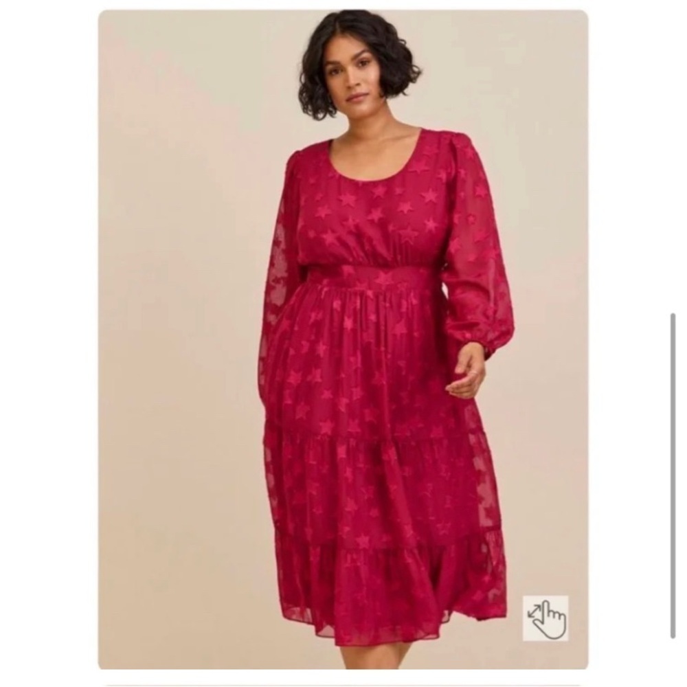 TORRID Magenta Star Midi Dress
